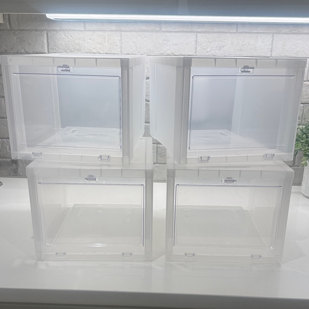 Container Store Drop Front Shoe Storage - Set of 4
